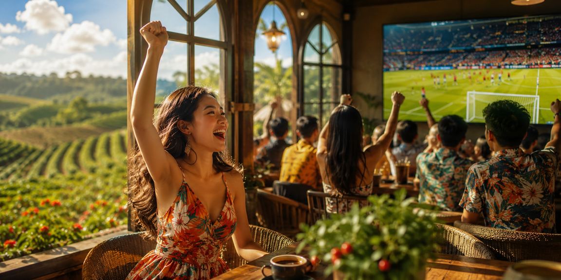 Người dùng tại quán cà phê Buôn Ma Thuột đặt cược thể thao trên điện thoại